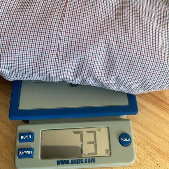 HUGO BOSS BLACK LABEL DRESS SHIRT SHARP FIT SPREAD COLLAR PLAID REDBLUE 17 34/35 - Picture 10 of 10